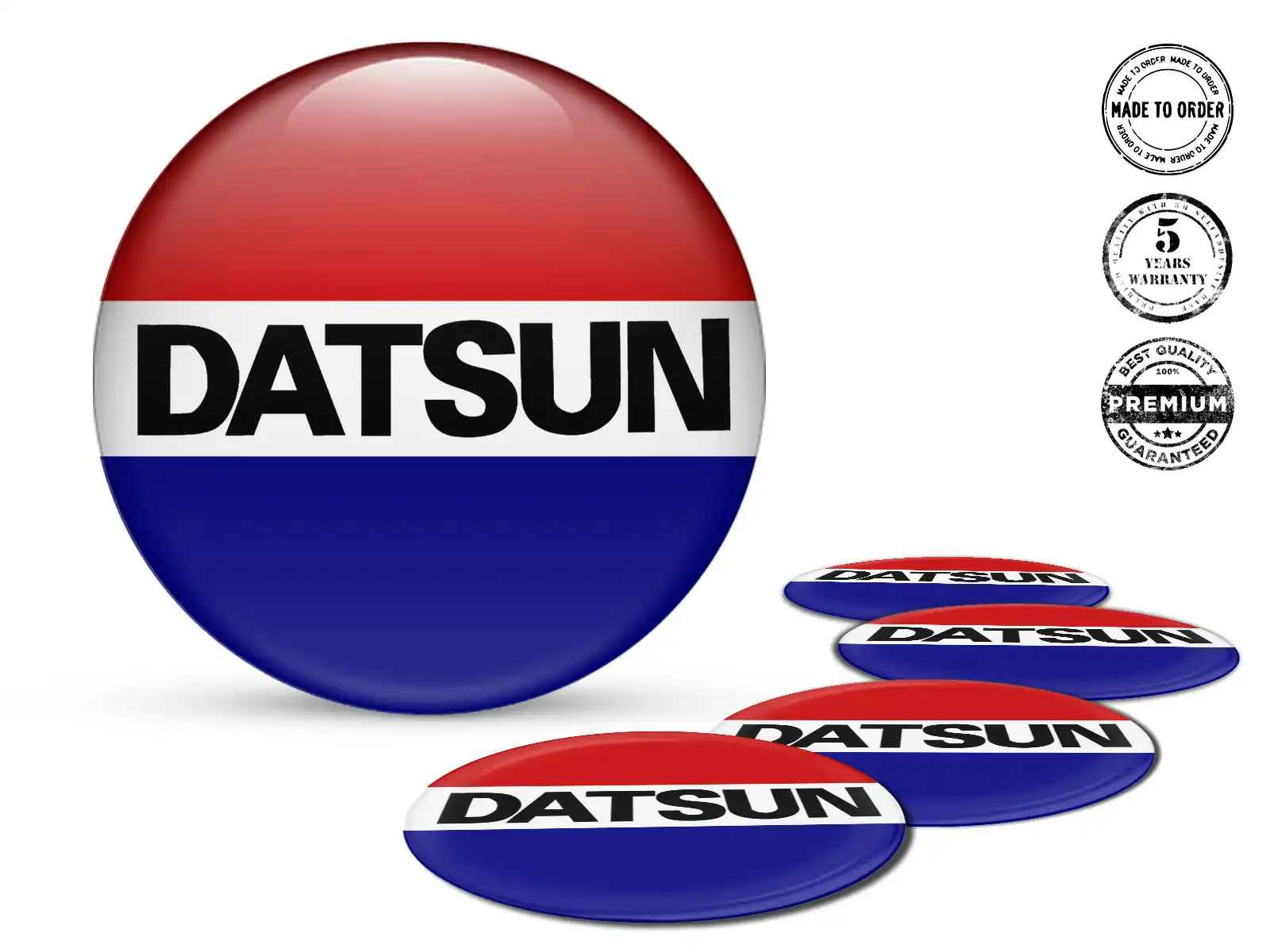Datsun Radplaketten Ausgabe Harzgewölbte Labels